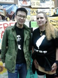 Trista di Genova, meeting w/student leader Lin Fei-fan of the Sunflower Movement in the Taiwan Legislature, Taipei
